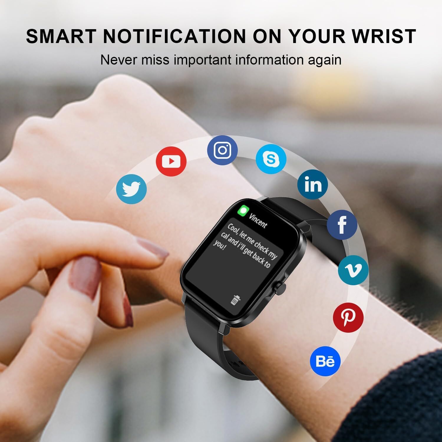 Reloj Inteligente de Mujer Hombre para Iphone Apple Samsung Android y Bluetooth