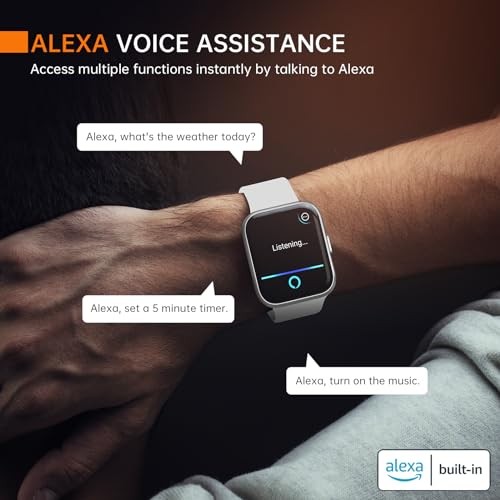 Smart Watch Alexa Built-in Fitness Watch ID208PLUS – White