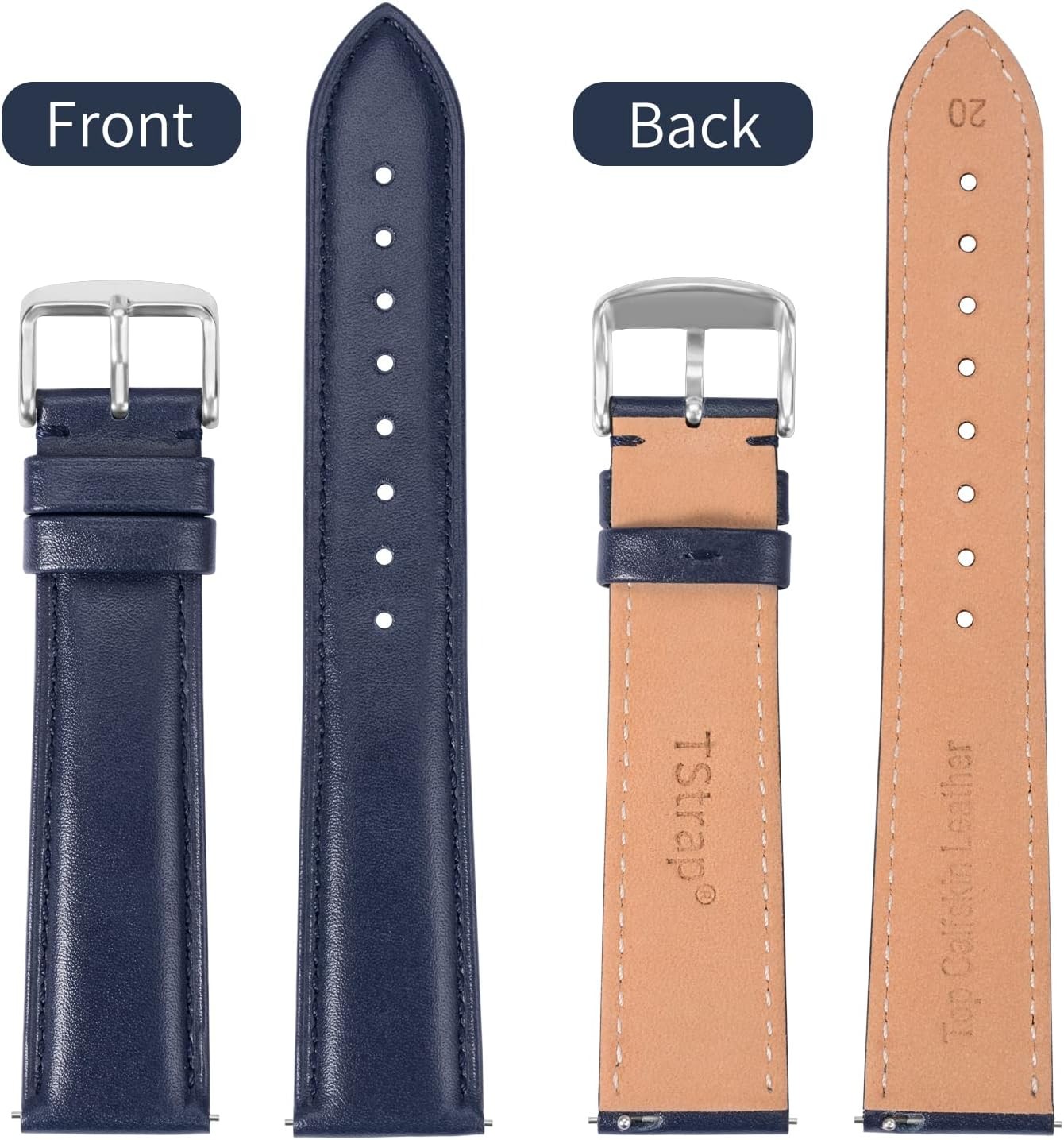Leather Watch Band Case for Smart Watches – 14mm 16mm 18mm 19mm 20mm 21mm 22mm 2
