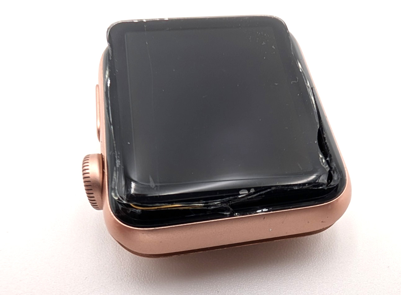 Apple Watch Series 3 38mm Aluminum Case Rose Gold A1858 Face Only, Broken Screen