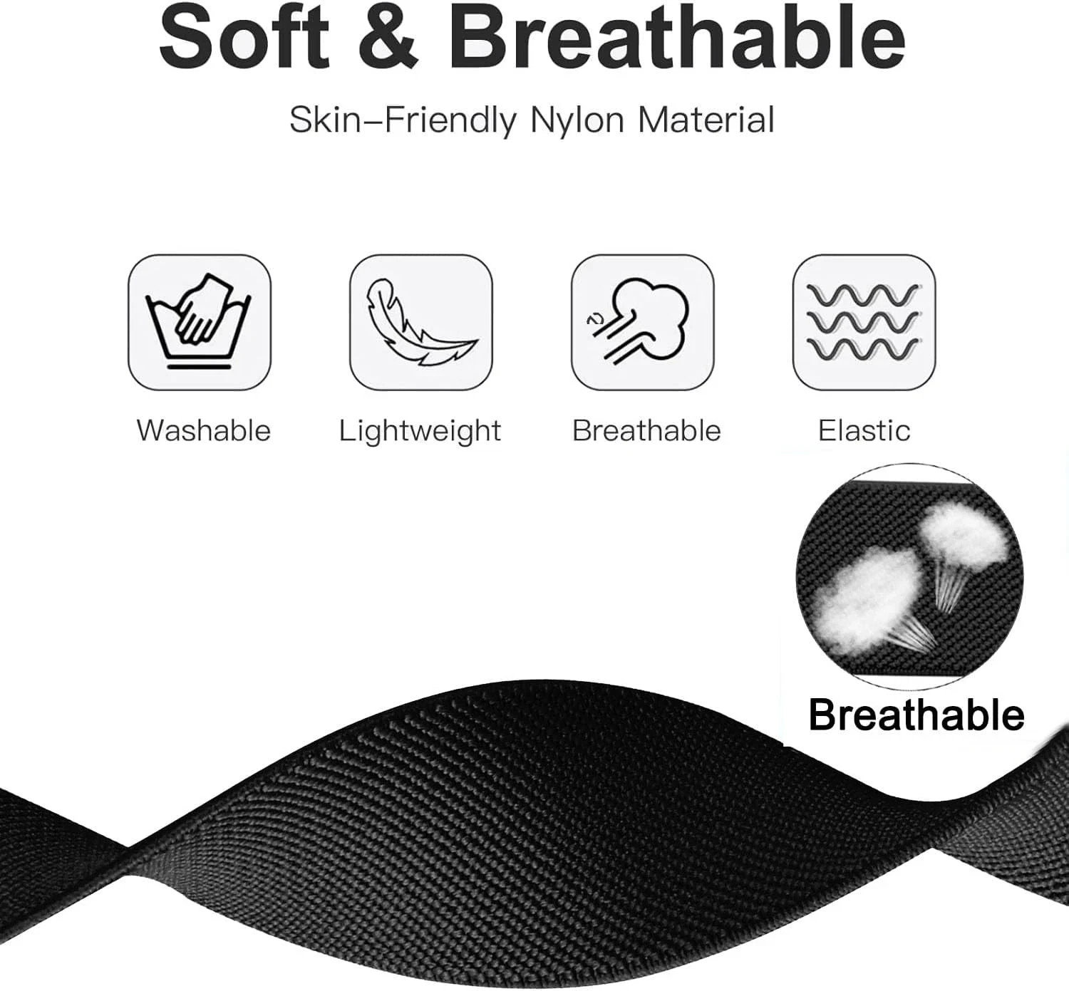 Stretchy Nylon Strap Compatible with Samsung Galaxy Fit 3 SM-R390