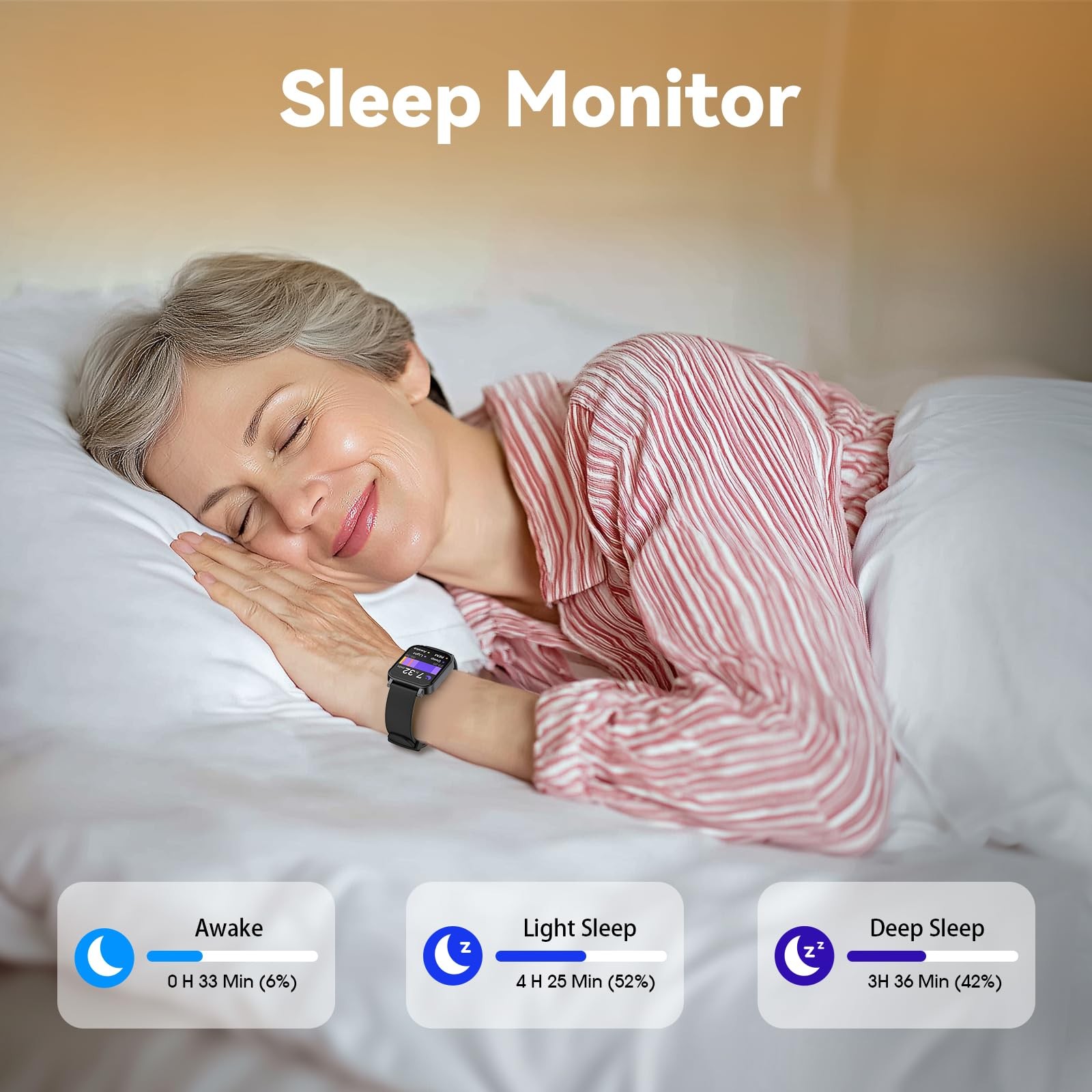 Smart Watch Senior Friendly No App/Phone Required,Pedometer Waterproof Fitnes…