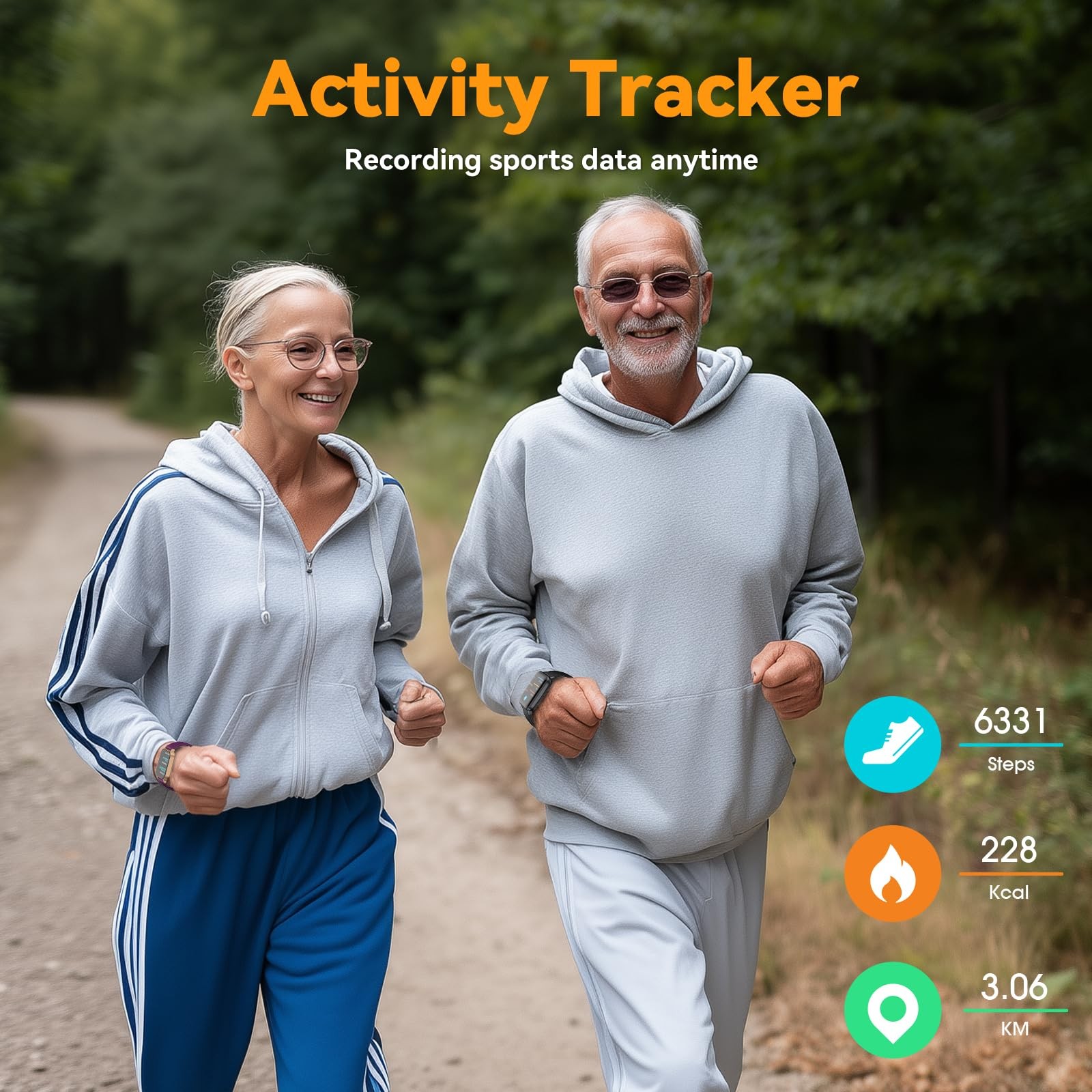 Smart Watch Senior Friendly No App/Phone Required,Pedometer Waterproof Fitnes…