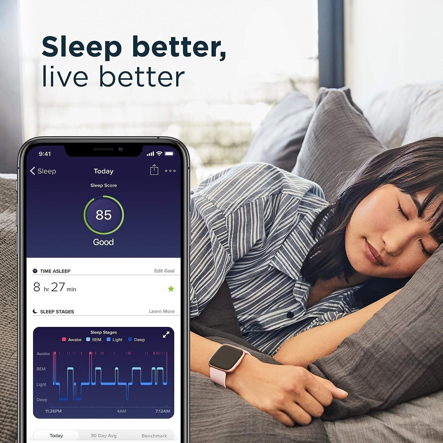 NEW Fitbit Versa Smartwatch Activity Tracker Sleep Heart Rate Monitor +S&L Strap