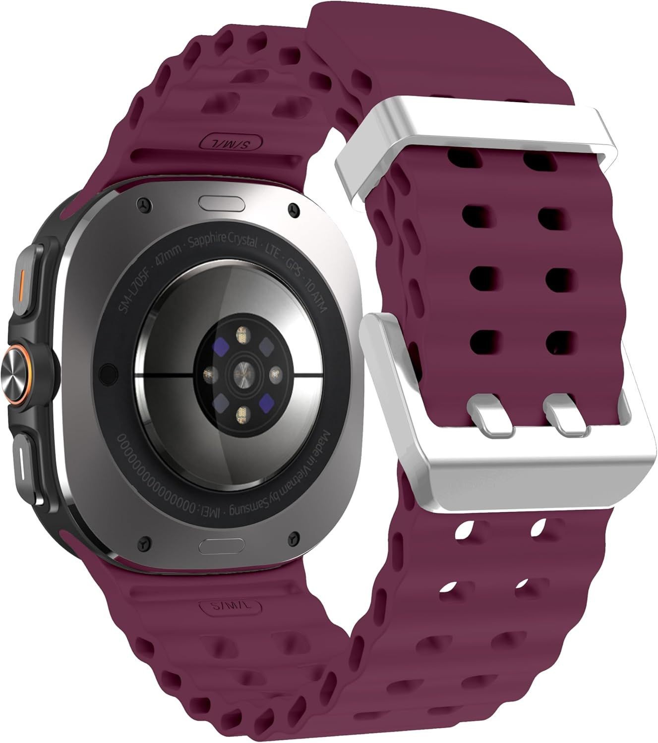 Silicone Strap Compatible with Samsung Galaxy Watch Ultra 2 47mm Ocean Breathabl