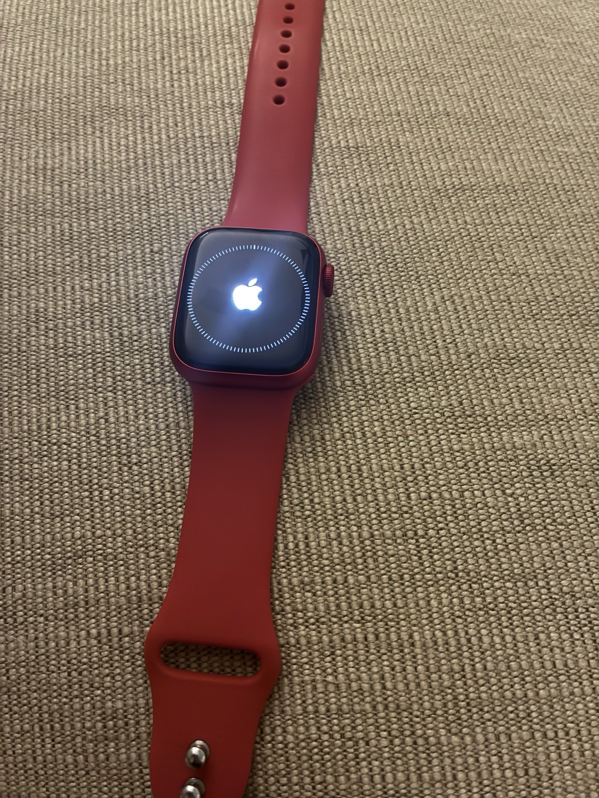 Apple Watch (Series 8) 41mm Black Aluminum (GPS) w/ Red Sport Band – Fair