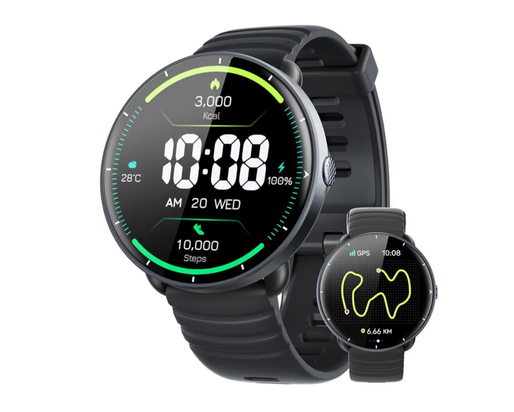 Amoled Smart Watch 1.96″ HD Fitness Bluetooth Waterproof Swimmer Watch BLACK