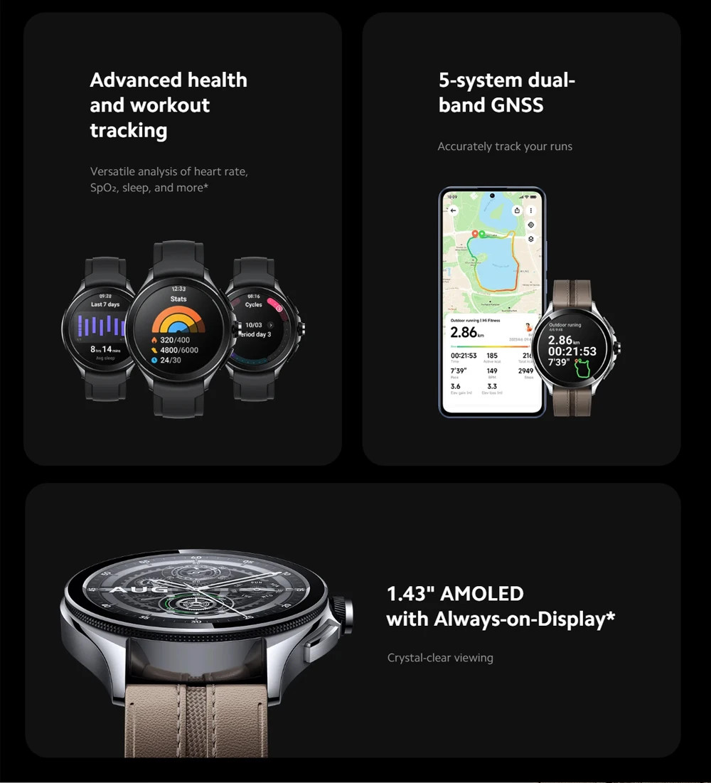 Global Version Xiaomi Watch 2 Pro 1.43″ AMOLED Display 150+ Sports Modes