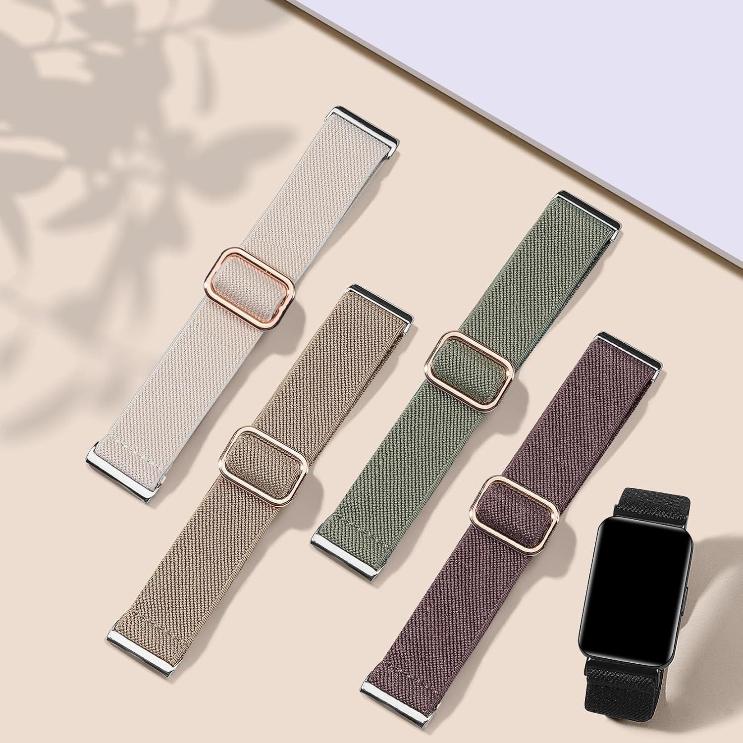 Adjustable Nylon Bands 5 Pack for Samsung Galaxy Fit 3 SM-R390 Smartwatch