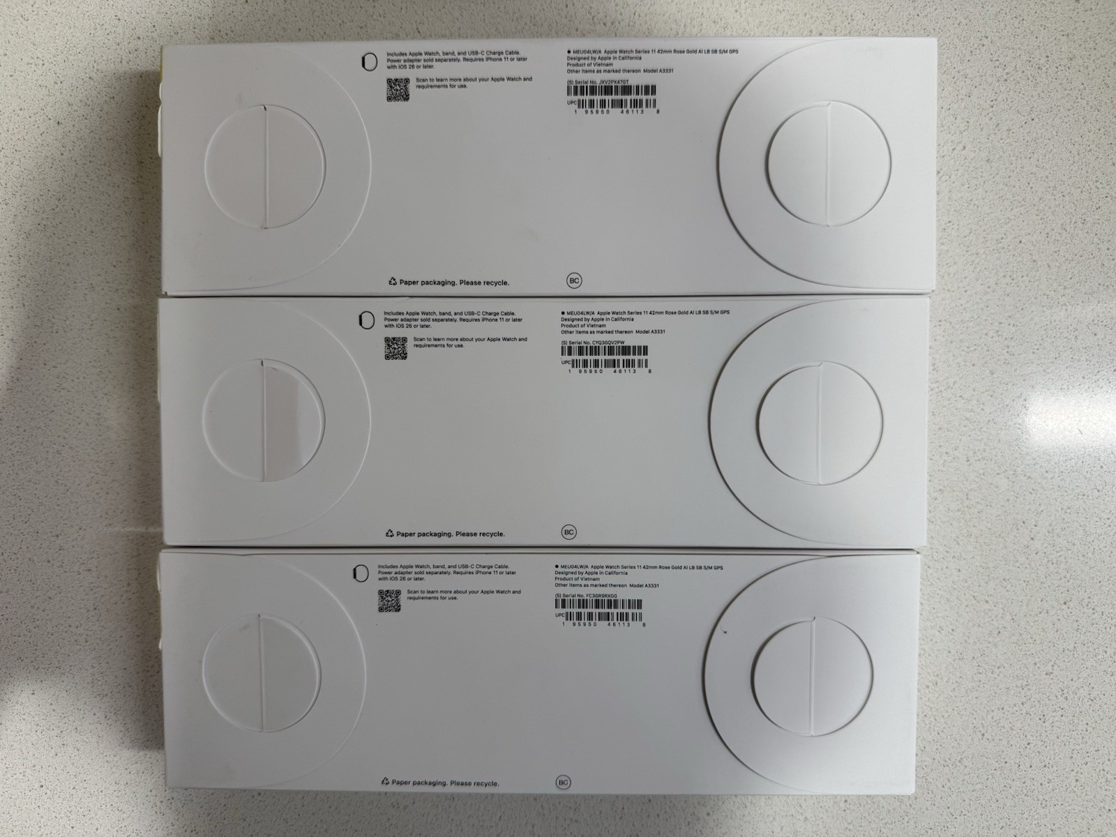 Apple Watch Series 11 42mm GPS Rose Gold with Light Blush Band, New Sealed