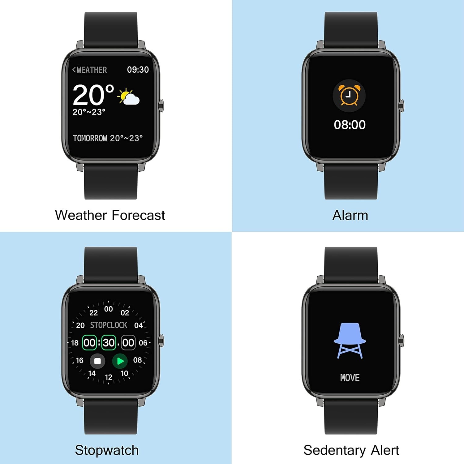 Smart Watch, Smartwatch with Blood Pressure, Blood Oxygen Monitor, Fitness Track