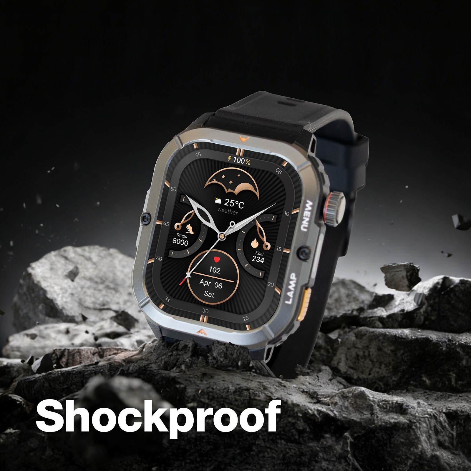 AGM Legion 3 Outdoor Rugged Smart Watch 1.95” AMOLED 5ATM Waterproof Heart Rate