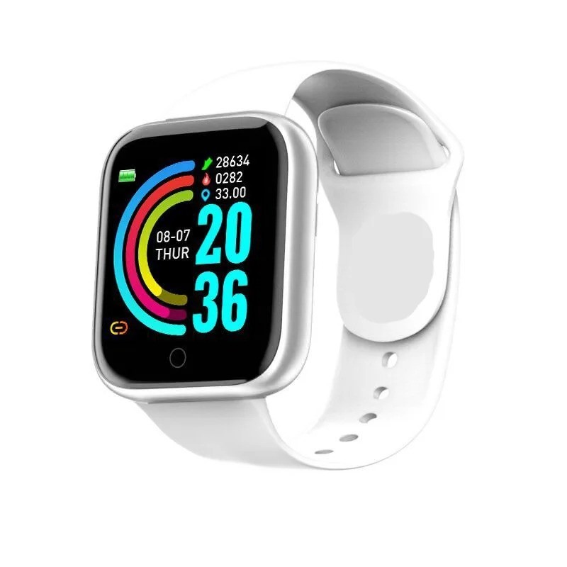 Y68 Smart Watch Men Women Heart Rate Oxygen Blood Pressure Monitoring Multi-Func