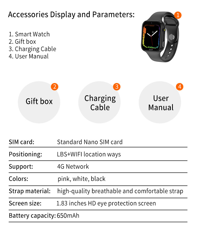 Professional Vimel 4G Smart Watch GPS Tracker Personal Elderly Kids Tracking 4G