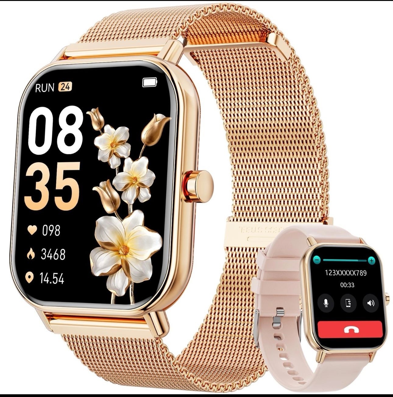 Smart Watch for Women Answer /Make Call Exercise Monitor for IOS Android 2 Bands