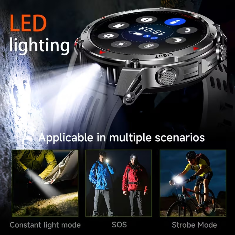 Men’s GPS Smartwatch Outdoor IPX8 3ATM Waterproof Bluetooth Call 1.46″ IPS