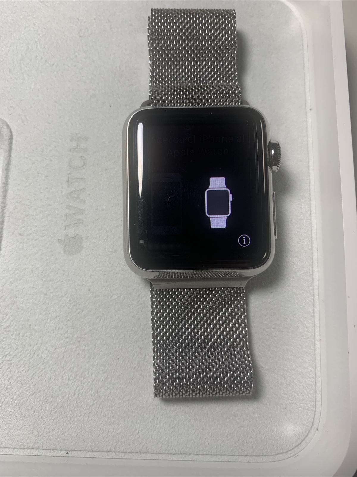 Apple Watch 1st Series 38mm Stainless Steel Case Silver Milanese Loop