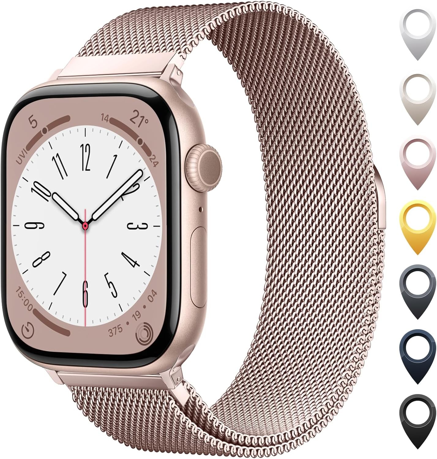 Stainless Steel Mesh Loop Band for Apple Watch 38mm 40mm 41mm 42mm 44mm Magnetic