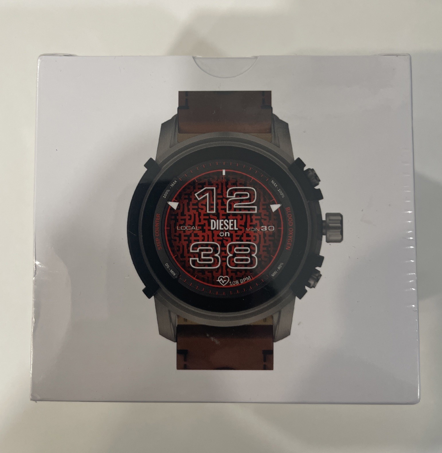 DIESEL DZT2043 GRIFFED GEN 6 BROWN LEATHER STRAP MENS SMARTWATCH
