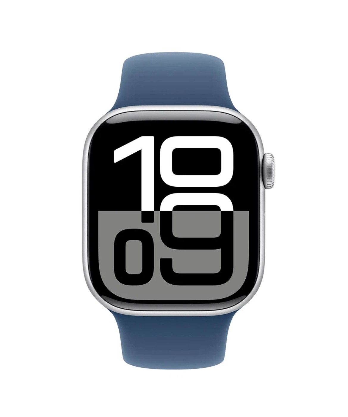 Apple Watch Series 10 (GPS) 42mm Silver Aluminum Case – Denim Sport Band S/M