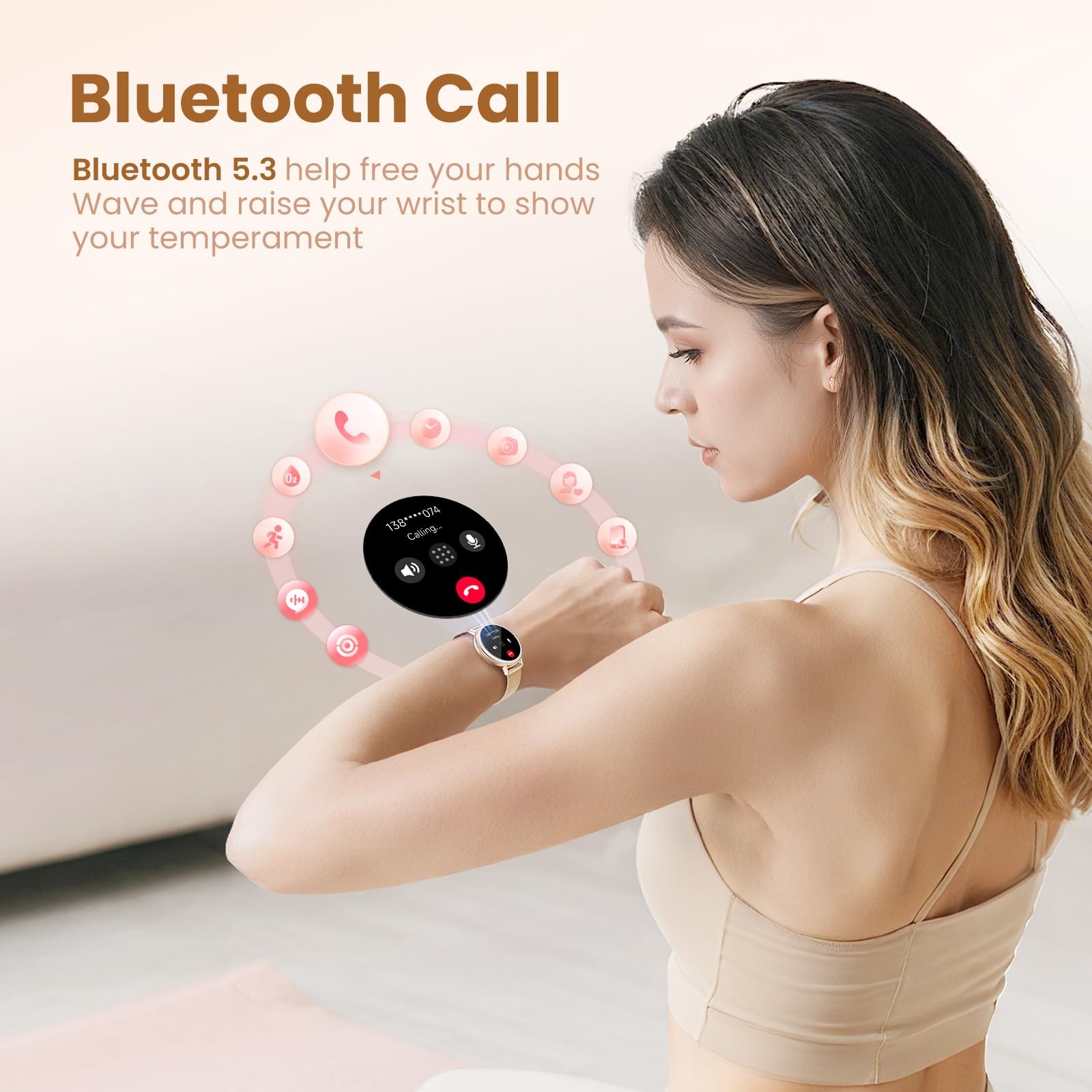 Smart Watch for Men/Women Android & iPhone, 1.27″ Touch Screen Fitness Tracke…