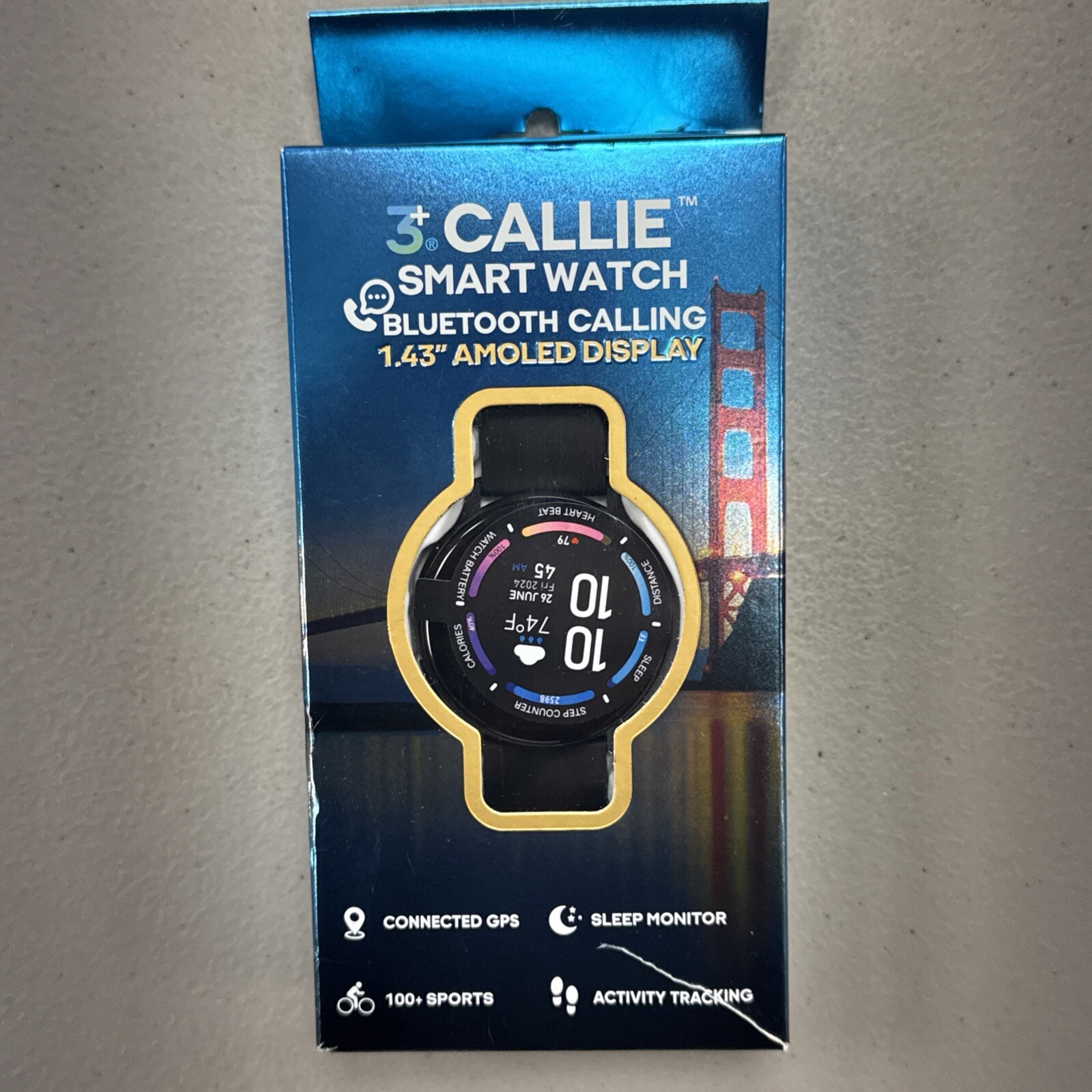 3 + Callie Smartwatch with Bluetooth Calling 1.43″ AMOLED Display GPS Sleep Moni