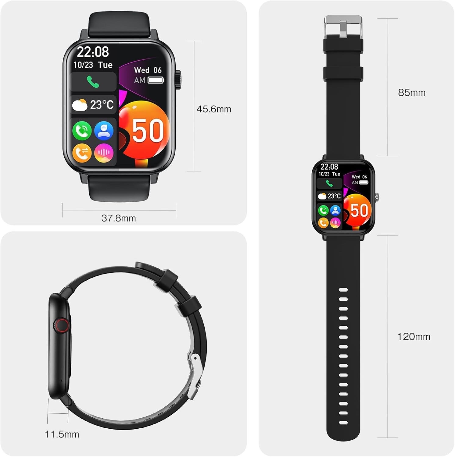 Matakul A60 Smartwatch w Fitness, Sleep Tracker, Heart Rate Monitor
