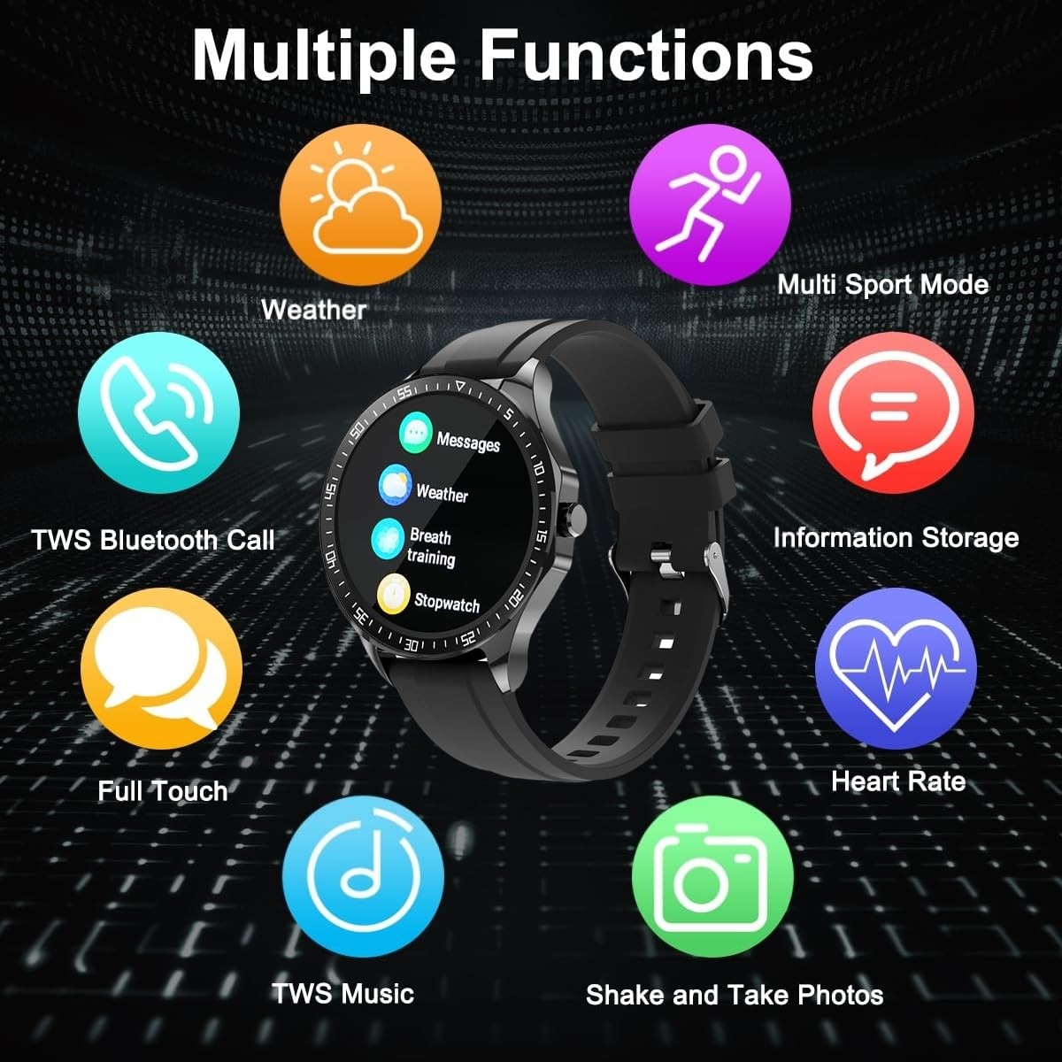 with Earbuds, 1.32 Inch Round Fitness Watch X10, 2 in 1 Bluetooth Watch with …