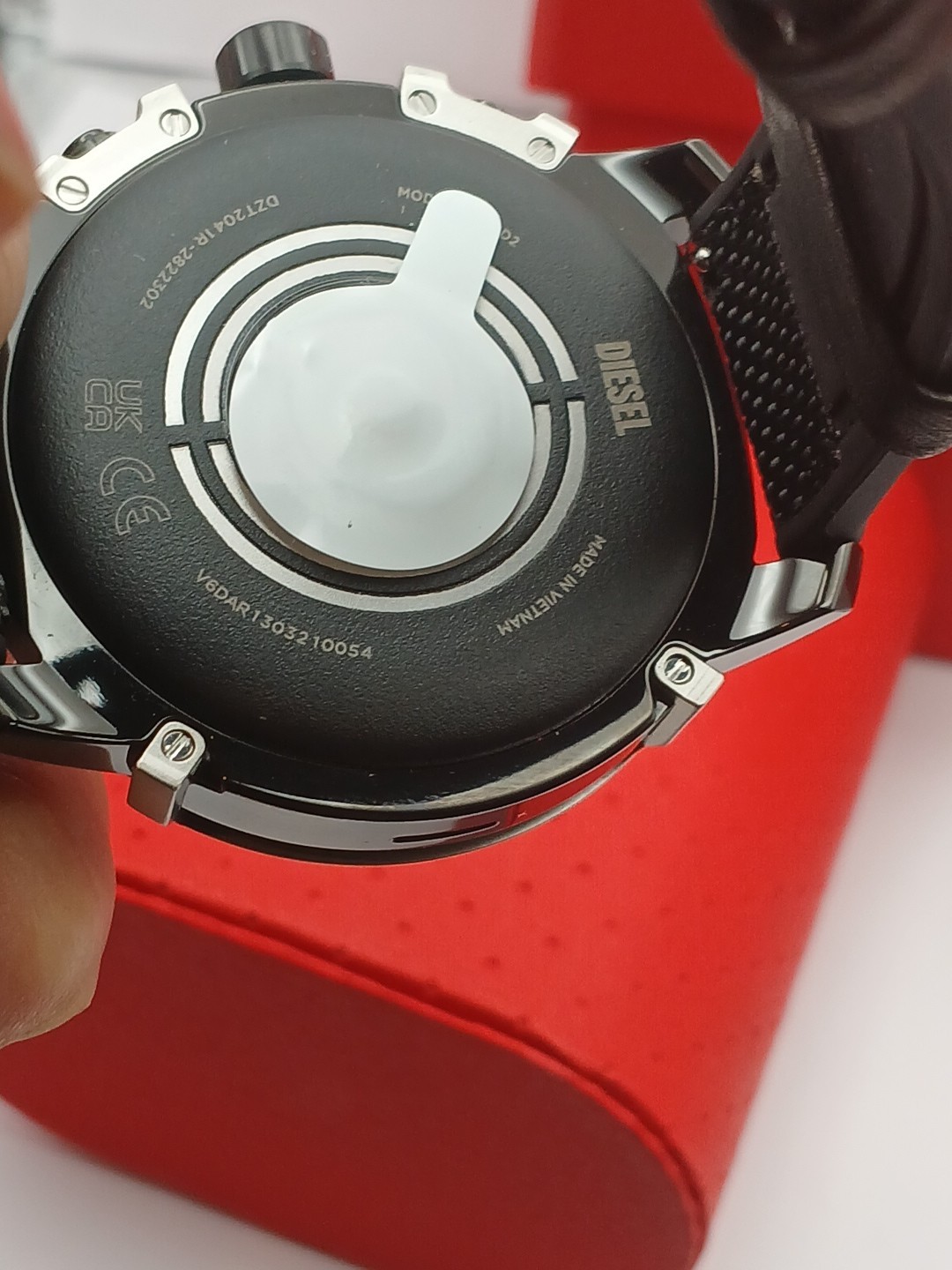Mens Smartwatch DIESEL GRIFFED DZT2041 Silicone Canvar Black Red GEN 6