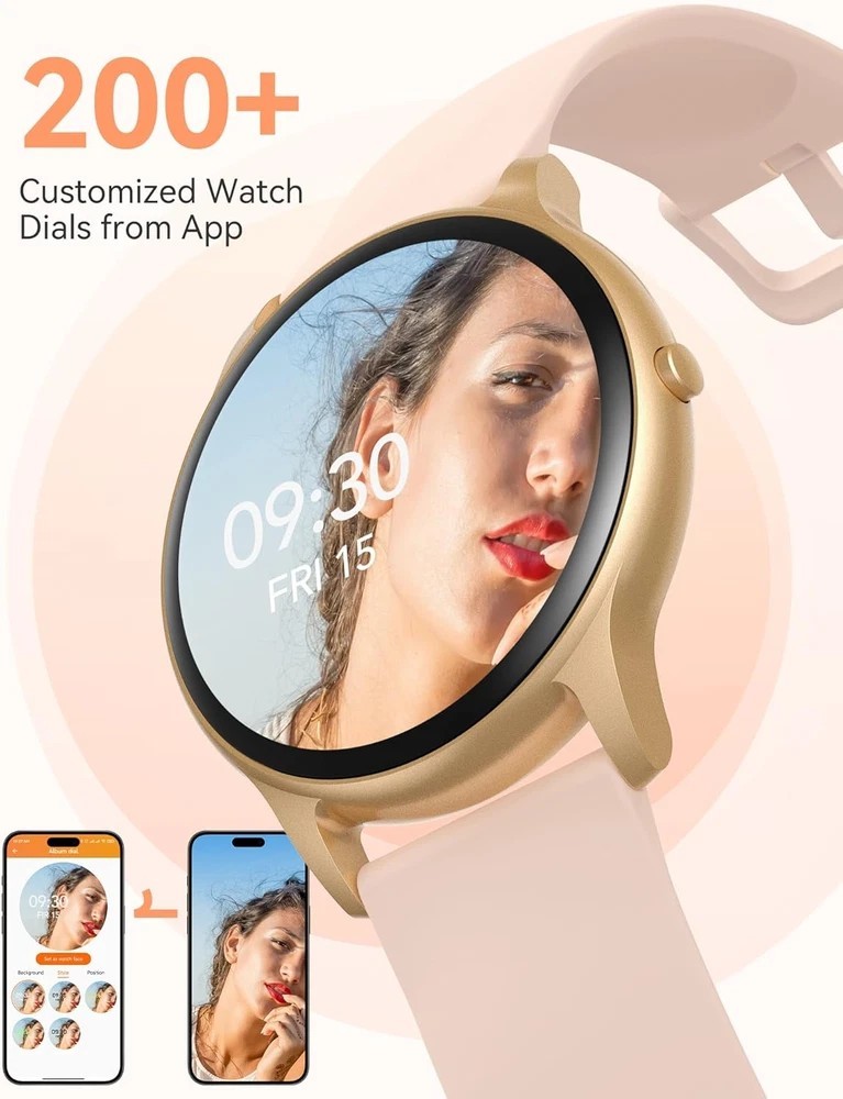AGPTEK Smart Watch for Women, 5ATM Waterproof Smartwatch for Android and iOS Pho