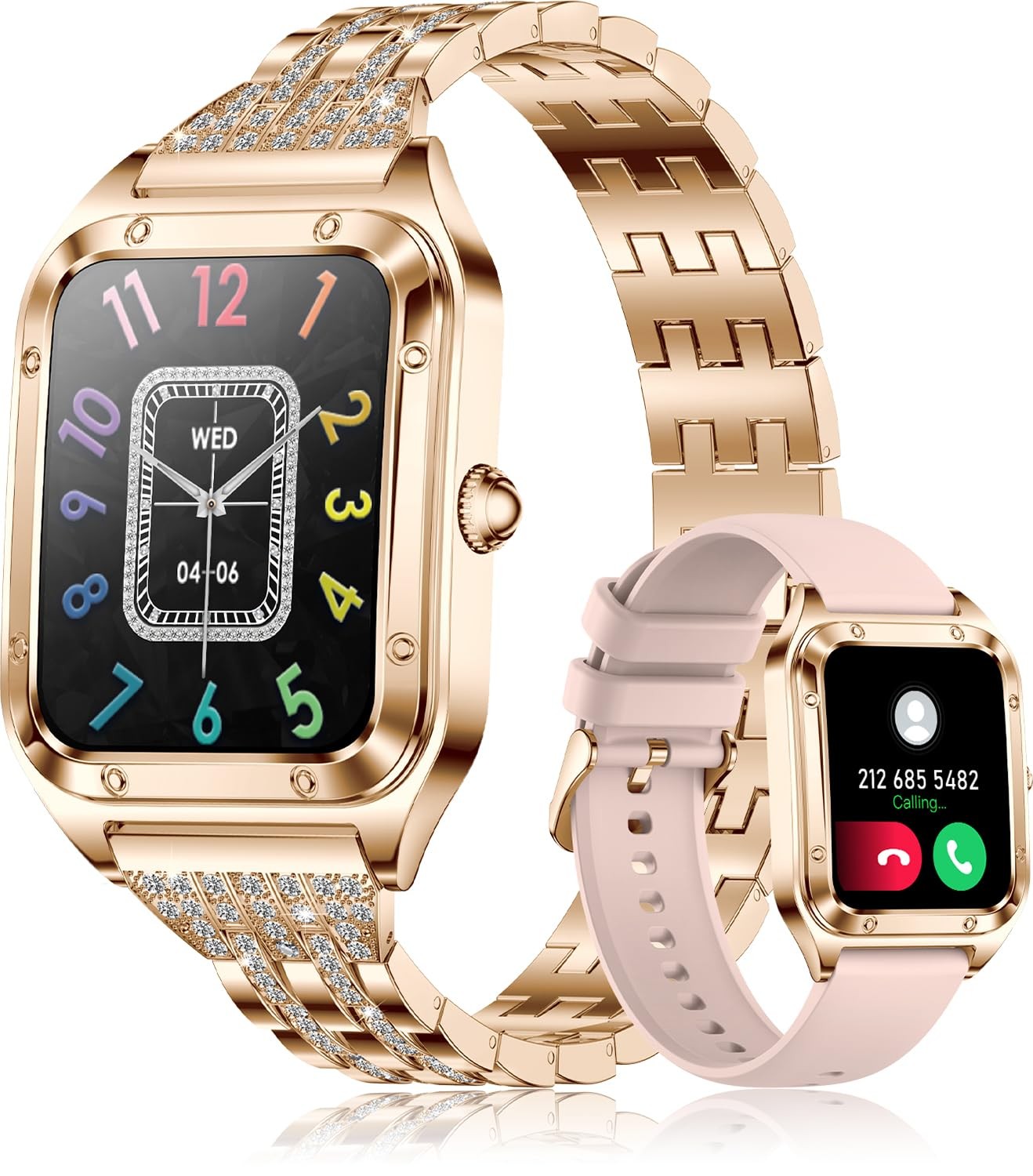 for 1.59″ iPhone & Android Luxury Diamond Bluetooth