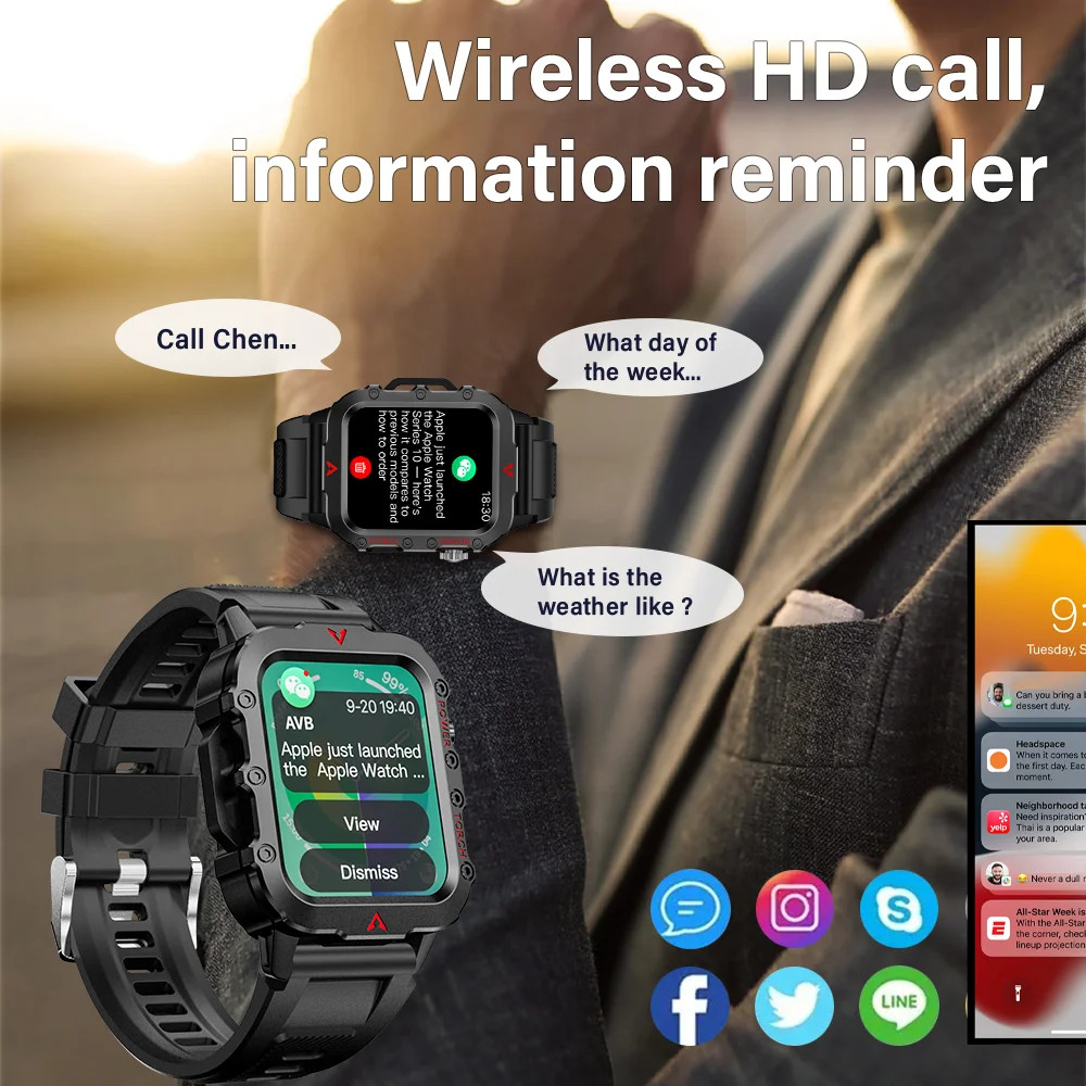 Smartwatch LED Flashlight Outdoor Q11 Health Monitor Activity Tracker