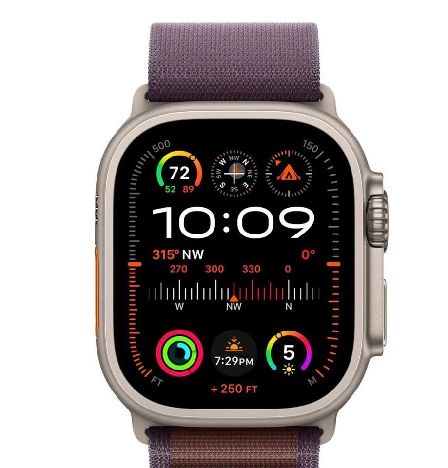 Apple Watch Ultra 2 49mm Titanium Case with Alpine Loop – Indigo, Large (GPS…