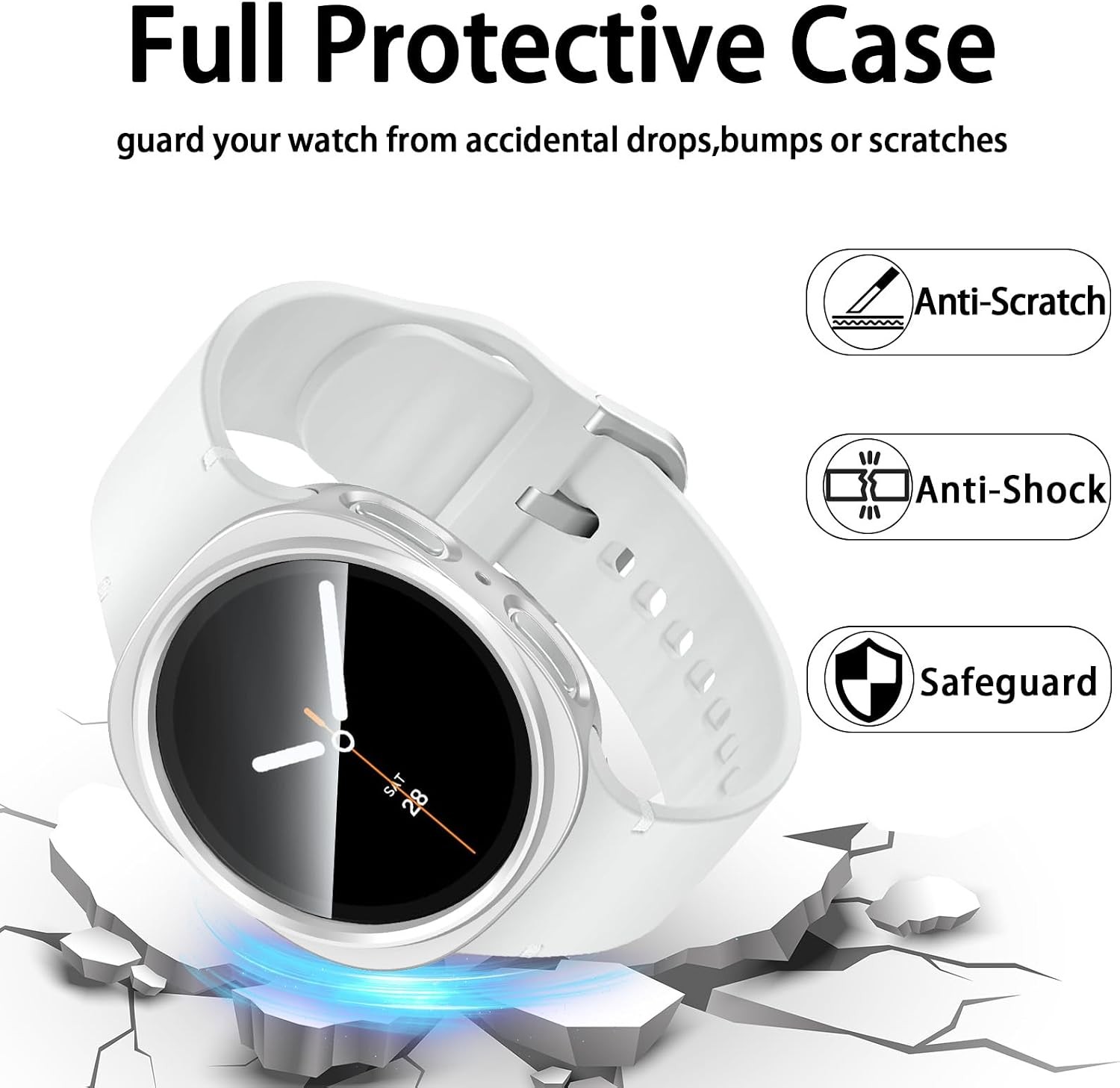 6-Pack HD Anti-Fog Case for Samsung Galaxy Watch 9 8 40mm Waterproof Bumper