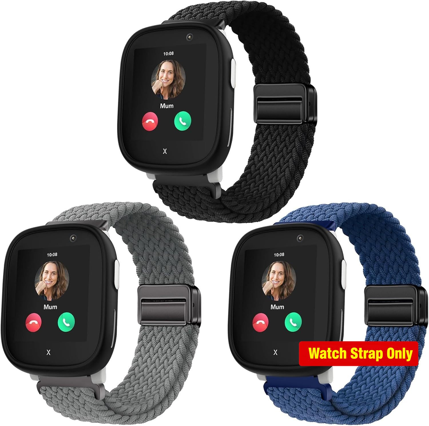 3 Pack Braided Strap Compatible with Gizmo Watch 3/2, Gabb Watch 3e/3