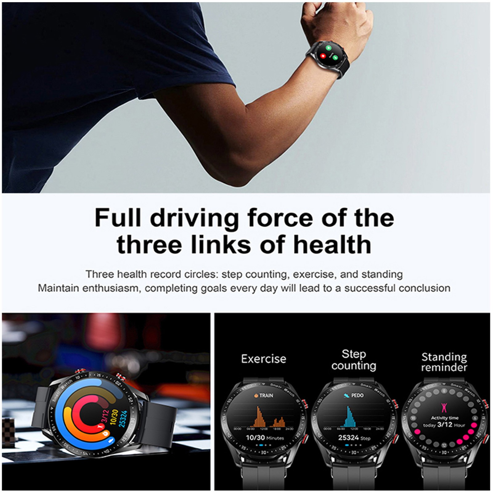 Smart Sports Watch With 1.52 Inch Screen BT Call Health Monitoring Multi-Sp GAKQ