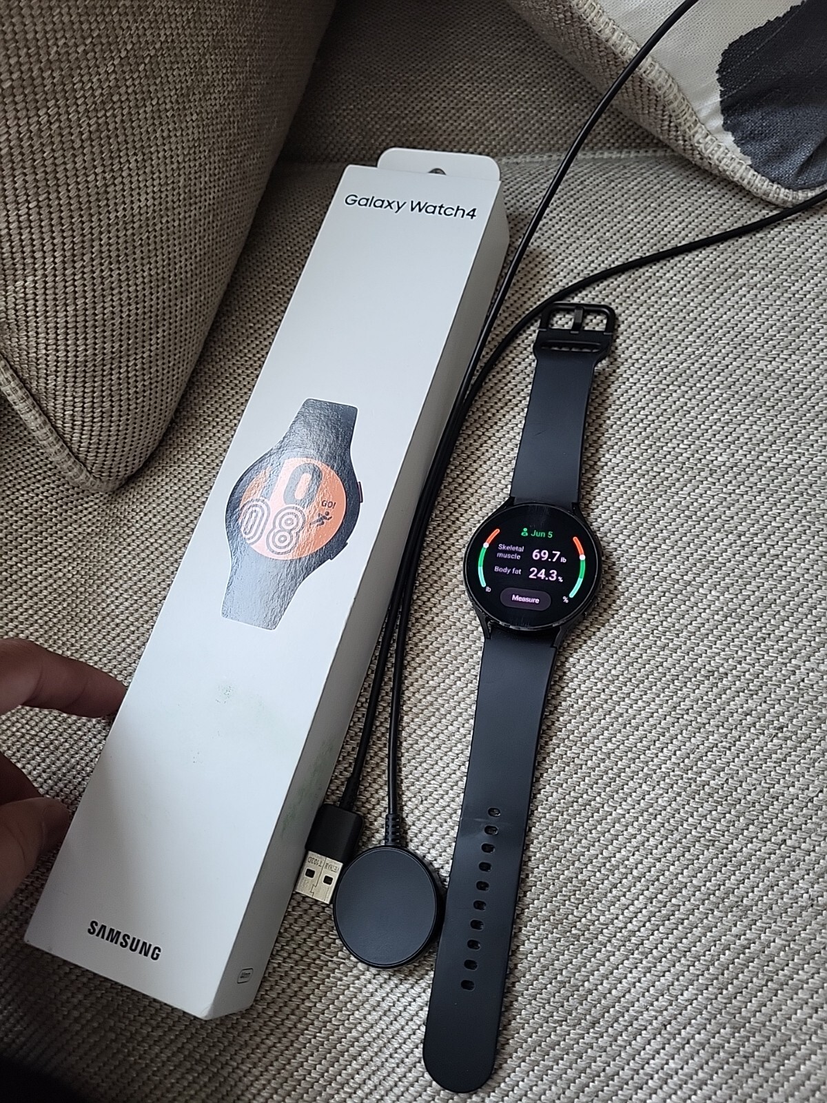 Samsung Galaxy Watch4 SM-R870 44mm Aluminum Case with Sport Band – Black…