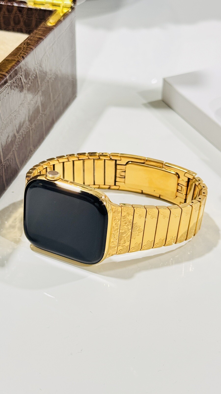 CUSTOM 24K Gold Plated 46MM Apple Watch SERIES 10 ENGRAVED NANO COATING LTE GPS