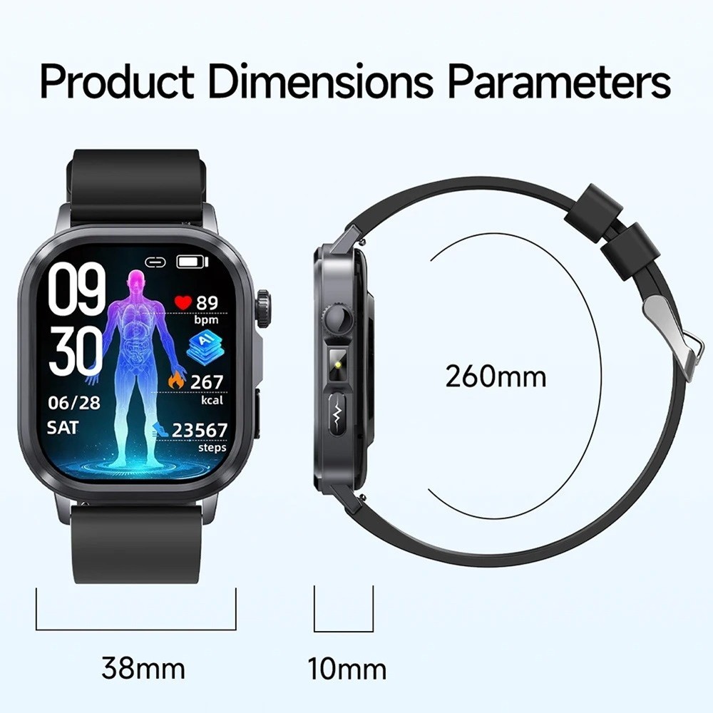 ET573 ECG+PPG AMOLED SOS AI Voice Smart Watch Bluetooth Call Health Monitoring