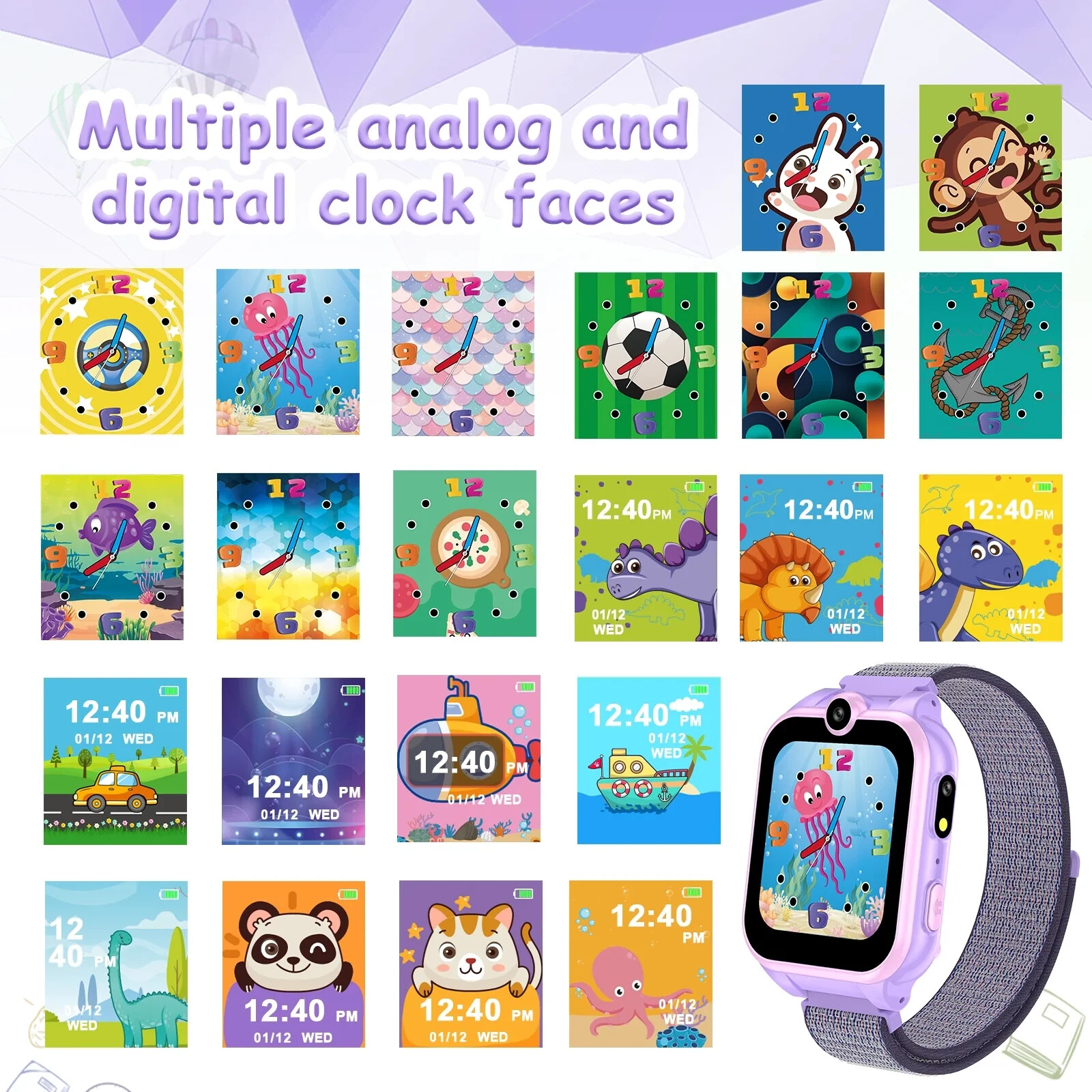PTHTECHUS Smart Watch for Kids with MP3 Music Double Cameras 24 of Games