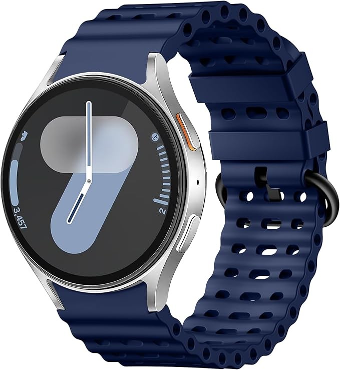 Soft Silicone Strap Compatible with Samsung Galaxy Watch 7 44mm Sport for Men