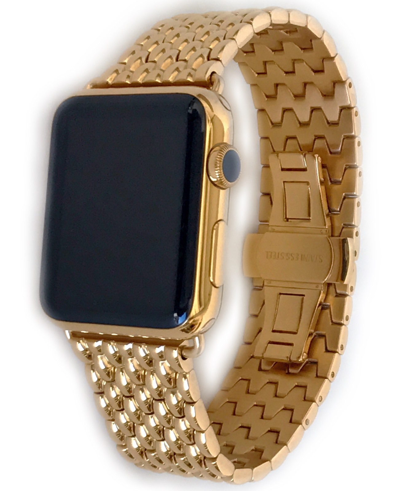 24K Gold Plated 42MM Apple Watch Gen 1 24K Gold Links Butterfly Band
