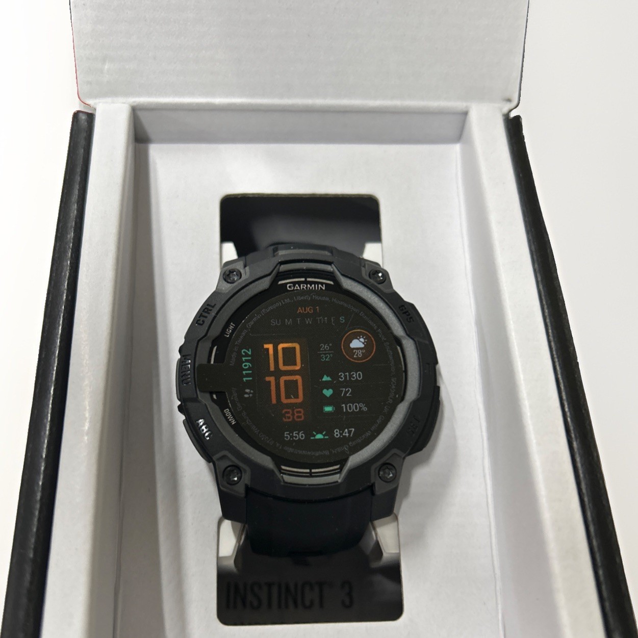 Garmin Instinct 3 Amoled 45mm Gray Stainless Case Black Silicone Band 32GB