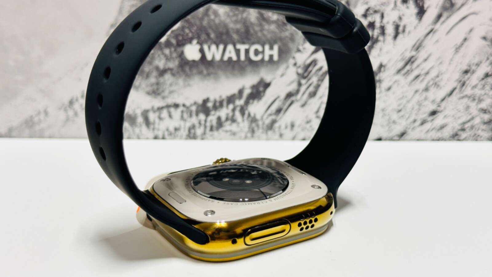 Custom Anodized 49MM GOLD Apple Watch ULTRA 2 Titanium Black Band Gold Plated Pi
