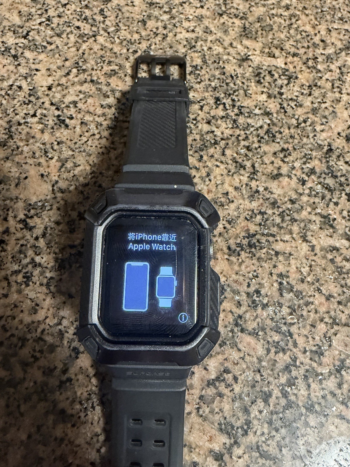 Apple Watch Series 1 38mm Space Gray Aluminum Bluetooth Black Silicone Band