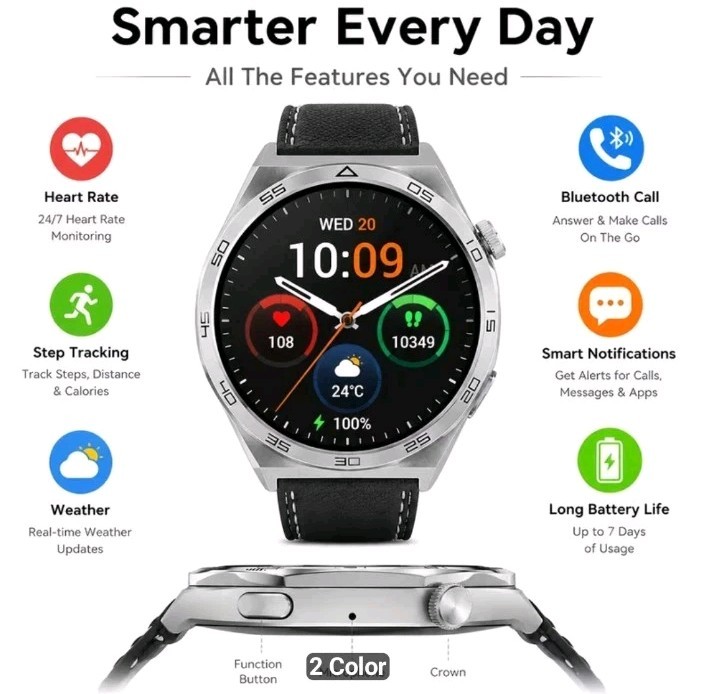 New! HIGH QUALITY AOC Z15 Fitness Sports SMARTWatch 1.43 AMOLED AI Submerge H20