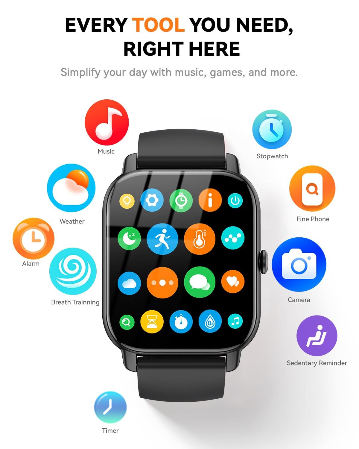 Smart Watches for Men Women(Answer/Make Call), 1.85 inch HD Fitness Tracker W…