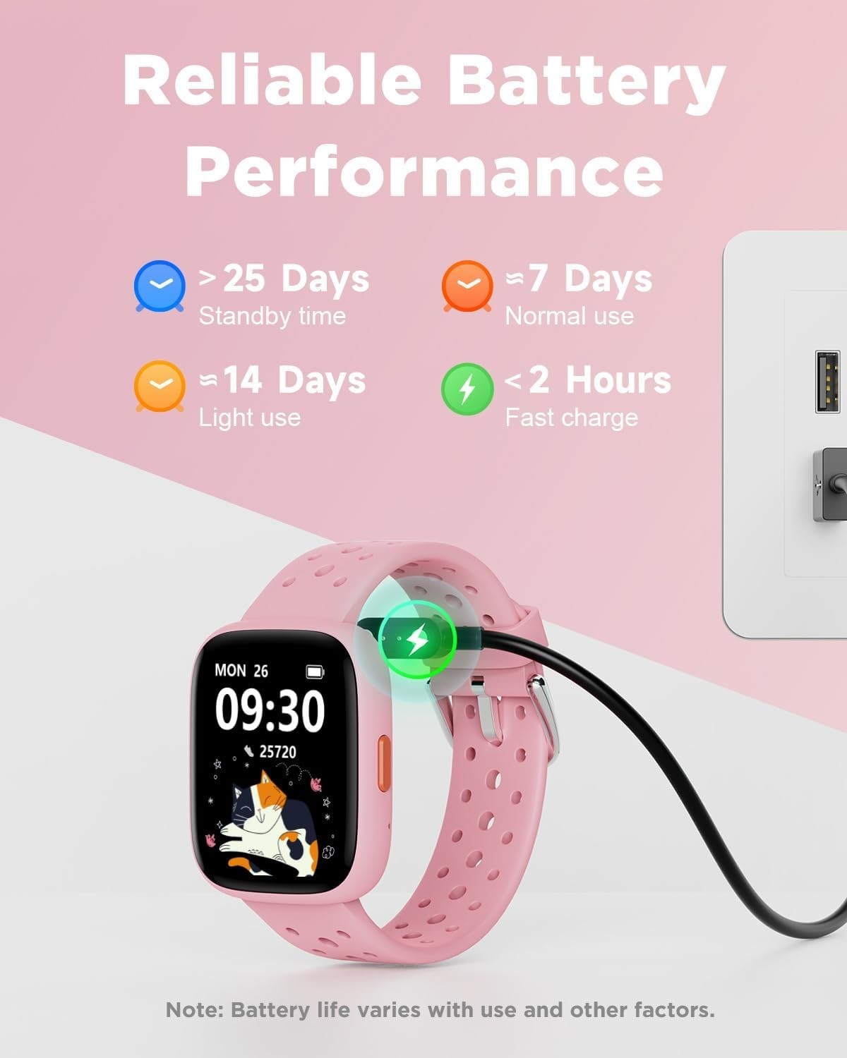 All-Day Activity Monitoring Kids Smart Watch with Heart Rate & Sleep Tracking