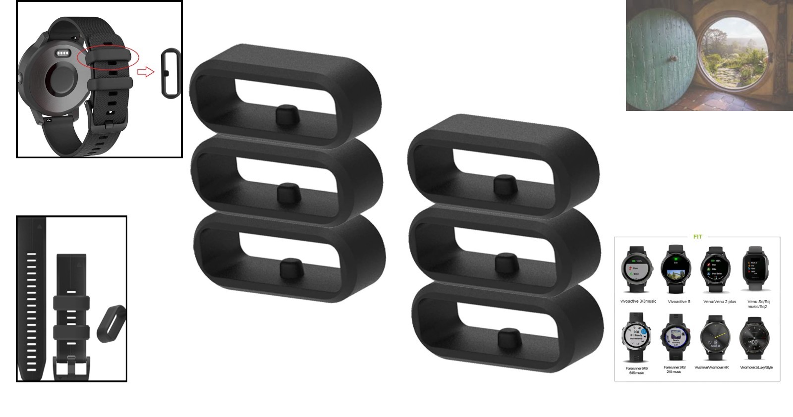 Upgrade Your Garmin with 6 Silicone Fastener Rings – Anti-Slip & Flexible Design