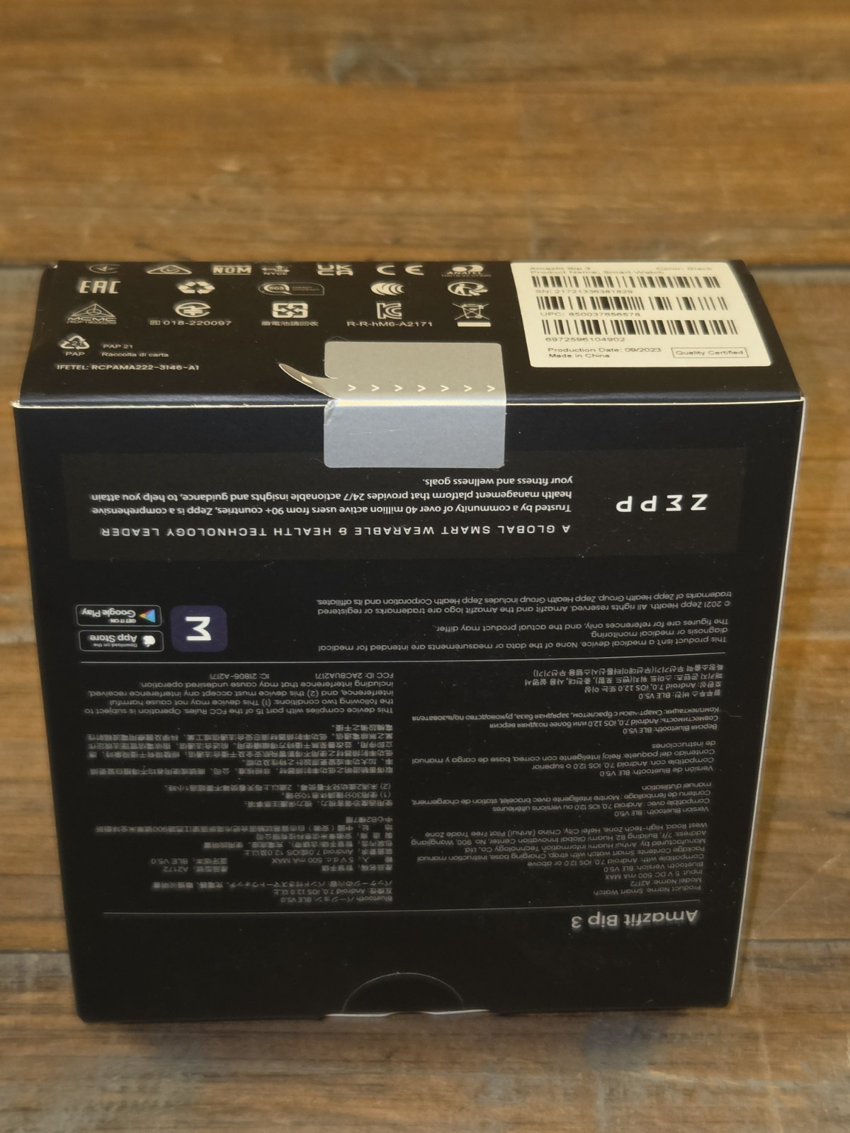 Sealed! Amazfit Bip 3 A2172 Black 1.69″ Large Color Display Bluetooth Smartwatch